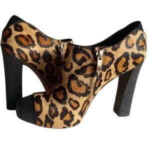 Sam Edelman size 10 Felix leopard calf hair platform bootie NWOT